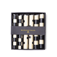 Load image into Gallery viewer, Mini Black & Ivory Dinner Candles, Set of 6