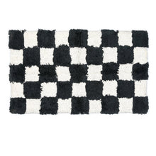 Load image into Gallery viewer, Checkerboard Black Bath Rug