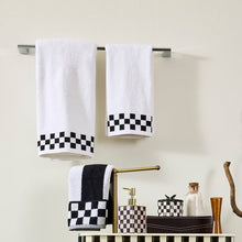 Load image into Gallery viewer, Hand Towel with Black Check Border