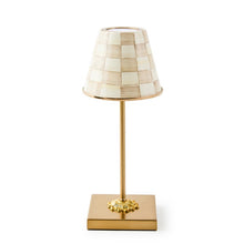 Load image into Gallery viewer, Mocha Check LED Rechargeable Cafe Table Lamp