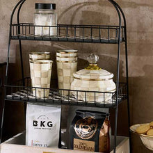 Load image into Gallery viewer, Mocha Check Squashed Pot