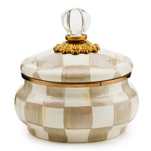 Load image into Gallery viewer, Mocha Check Squashed Pot