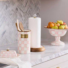 Load image into Gallery viewer, Rosy Check Wood Paper Towel Holder
