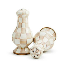 Load image into Gallery viewer, Mocha Check Large Salt & Pepper Shakers