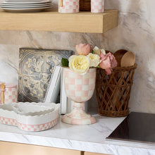 Load image into Gallery viewer, Rosy Check Pedestal Vase