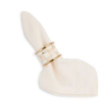 Load image into Gallery viewer, Mocha Check Napkin Rings, Set of 4
