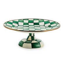 Load image into Gallery viewer, Emerald Check Small Pedestal Platter