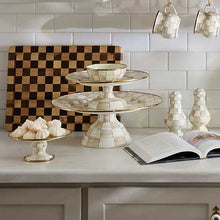 Load image into Gallery viewer, Mocha Check Mini Pedestal Platter