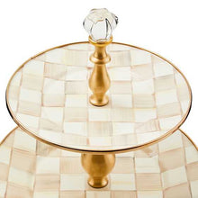 Load image into Gallery viewer, Mocha Check Two Tier Sweet Stand