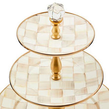 Load image into Gallery viewer, Mocha Check Three Tier Sweet Stand