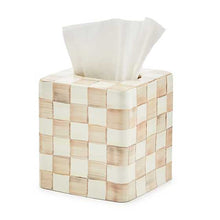 Load image into Gallery viewer, Mocha Check Boutique Tissue Box Cover