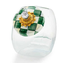 Load image into Gallery viewer, Cookie Jar with Emerald Check Lid