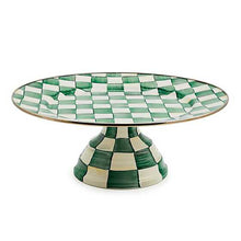 Load image into Gallery viewer, Emerald Check Large Pedestal Platter