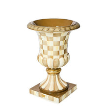Load image into Gallery viewer, Mocha Check Pedestal Urn