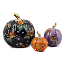 Load image into Gallery viewer, Black Flower Market Medium Pumpkin