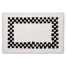 Load image into Gallery viewer, Black Check Hotel Bath Rug
