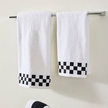 Load image into Gallery viewer, Bath Towel with Black Check Border