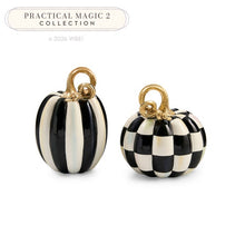 Load image into Gallery viewer, Courtly Check and Stripe Petite Pumpkins, Set of 2