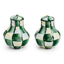 Load image into Gallery viewer, Emerald Check Salt & Pepper Shakers