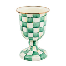 Load image into Gallery viewer, Emerald Check Pedestal Vase