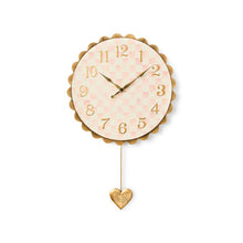 Load image into Gallery viewer, Rosy Check Heart Pendant Clock