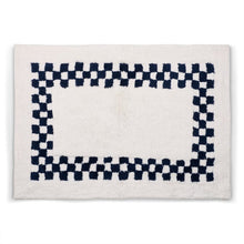Load image into Gallery viewer, Indigo Blue Check Hotel Bath Rug