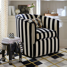 Load image into Gallery viewer, Marquee Black Stripe Chenille Swivel Chair