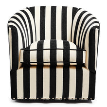 Load image into Gallery viewer, Marquee Black Stripe Chenille Swivel Chair