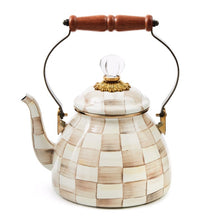 Load image into Gallery viewer, Mocha Check 2 Quart Tea Kettle