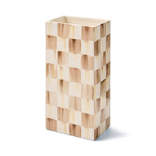Load image into Gallery viewer, Mocha Check Pillar Vase