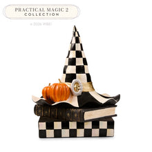 Load image into Gallery viewer, Courtly Check Witch Hat on Books