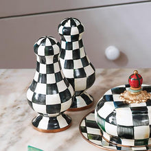 Load image into Gallery viewer, Courtly Check Enamel Large Salt & Pepper Shakers