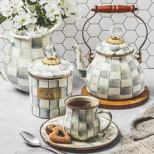 Load image into Gallery viewer, Sterling Check Enamel Tea Kettle - 2 Quart