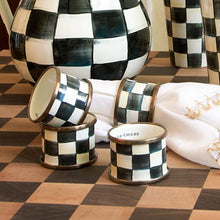 Load image into Gallery viewer, Courtly Check Enamel Napkin Rings - Set of 4