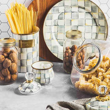 Load image into Gallery viewer, Cookie Jar with Sterling Check Enamel Lid