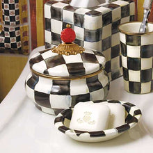 Load image into Gallery viewer, Courtly Check Enamel Squashed Pot