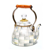 Load image into Gallery viewer, Sterling Check Enamel Tea Kettle - 2 Quart
