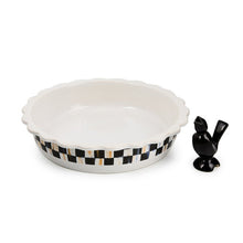 Load image into Gallery viewer, Courtly Check Everyday Pie Plate with Pie Bird
