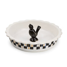 Load image into Gallery viewer, Courtly Check Everyday Pie Plate with Pie Bird
