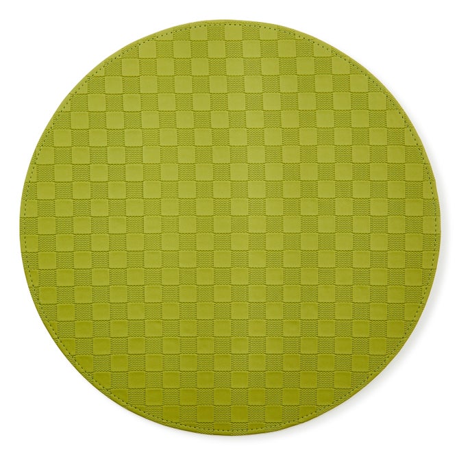 Green Check Faux Leather Placemat