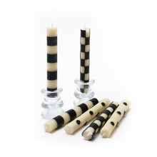 Load image into Gallery viewer, Mini Black &amp; Ivory Dinner Candles, Set of 6
