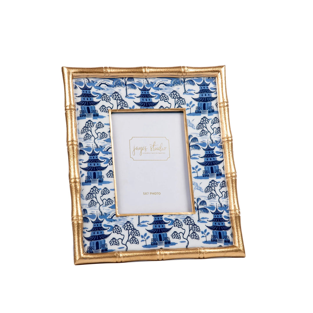 Kyoto Pagoda Chang Mai Photo Frame - White & Blue 5x7