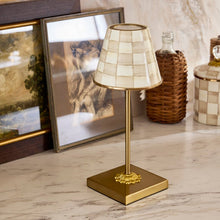 Load image into Gallery viewer, Mocha Check LED Rechargeable Cafe Table Lamp
