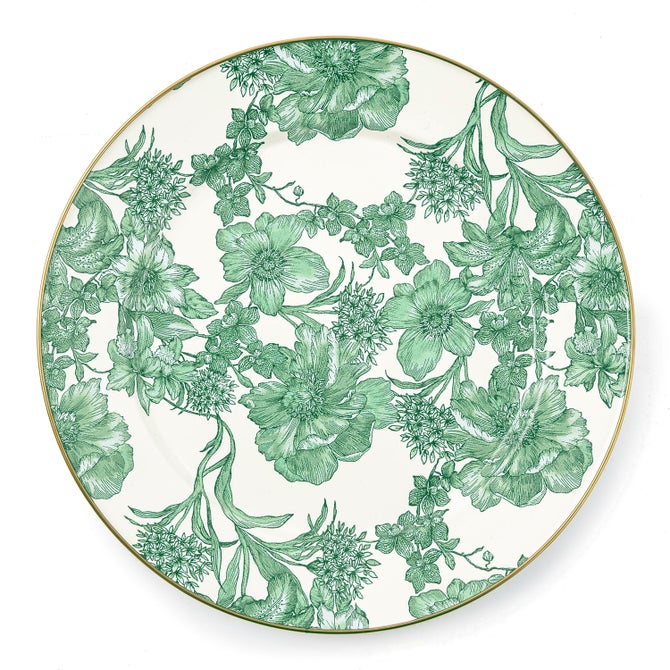 Emerald English Garden Enamel Charger