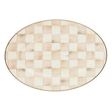 Load image into Gallery viewer, Mocha Check Small Oval Platter
