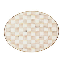 Load image into Gallery viewer, Mocha Check Medium Oval Platter
