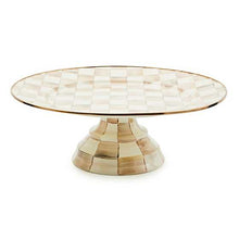 Load image into Gallery viewer, Mocha Check Large Pedestal Platter
