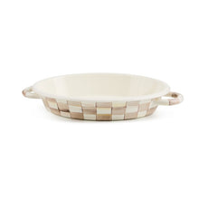 Load image into Gallery viewer, Mocha Check Medium Oval Gratin Dish
