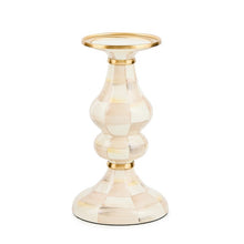 Load image into Gallery viewer, Mocha Check Medium Pillar Candlestick
