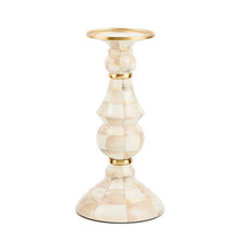 Load image into Gallery viewer, Mocha Check Large Pillar Candlestick
